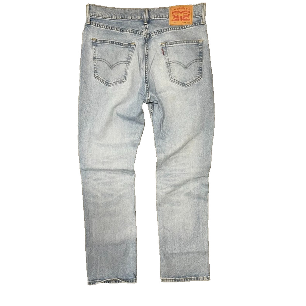Levis Jeans Mens Size 34 x 30 Blue Denim 511 Slim Fit Straight Mid Rise Stretch - Picture 4 of 14